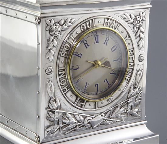 A good late Victorian silver cased military related presentation timepiece by Goldsmiths & Silversmiths Co Ltd,